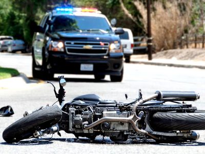 Motorcycle crash with Cop-min